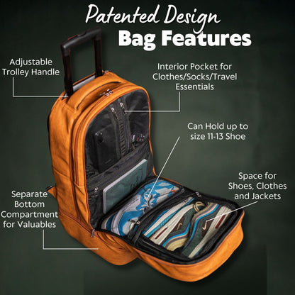 Sole Premise Brown Leather Carry-On Patented Roller Bag (Only 150 Made) - AVBL MRKT (7)