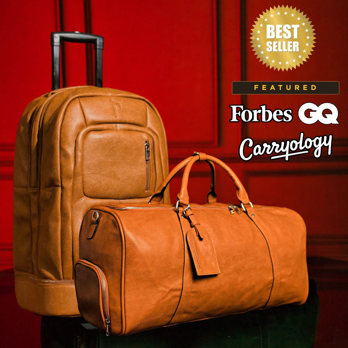 Sole Premise Brown Leather Roller Bag Set - AVBL MRKT (1)