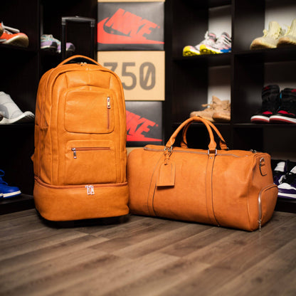 Sole Premise Brown Leather Roller Bag Set - AVBL MRKT (2)