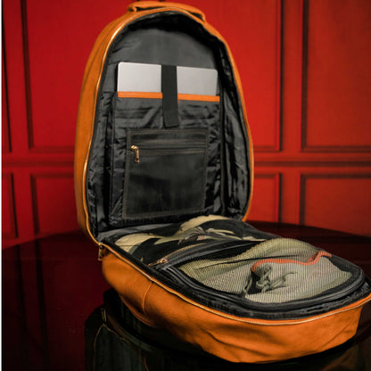 Sole Premise Brown Tumbled Leather 2 Bag Set (Commuter Backpack and Duffle Bag) - AVBL MRKT (4)