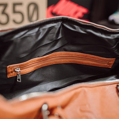 Sole Premise Brown Tumbled Leather Duffle Bag - AVBL MRKT (5)