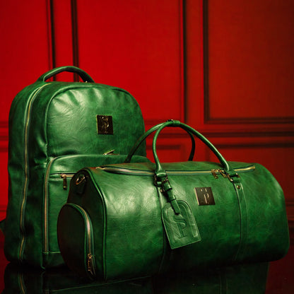 Sole Premise Emerald Green Leather 2 Bag Set (Commuter Backpack and Duffle) - AVBL MRKT (1)