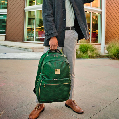 Sole Premise Emerald Green Leather 2 Bag Set (Commuter Backpack and Duffle) - AVBL MRKT (4)