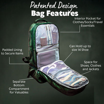 Sole Premise Emerald Green Leather Carry-On Patented Backpack (Only 300 Made) - AVBL MRKT (4)