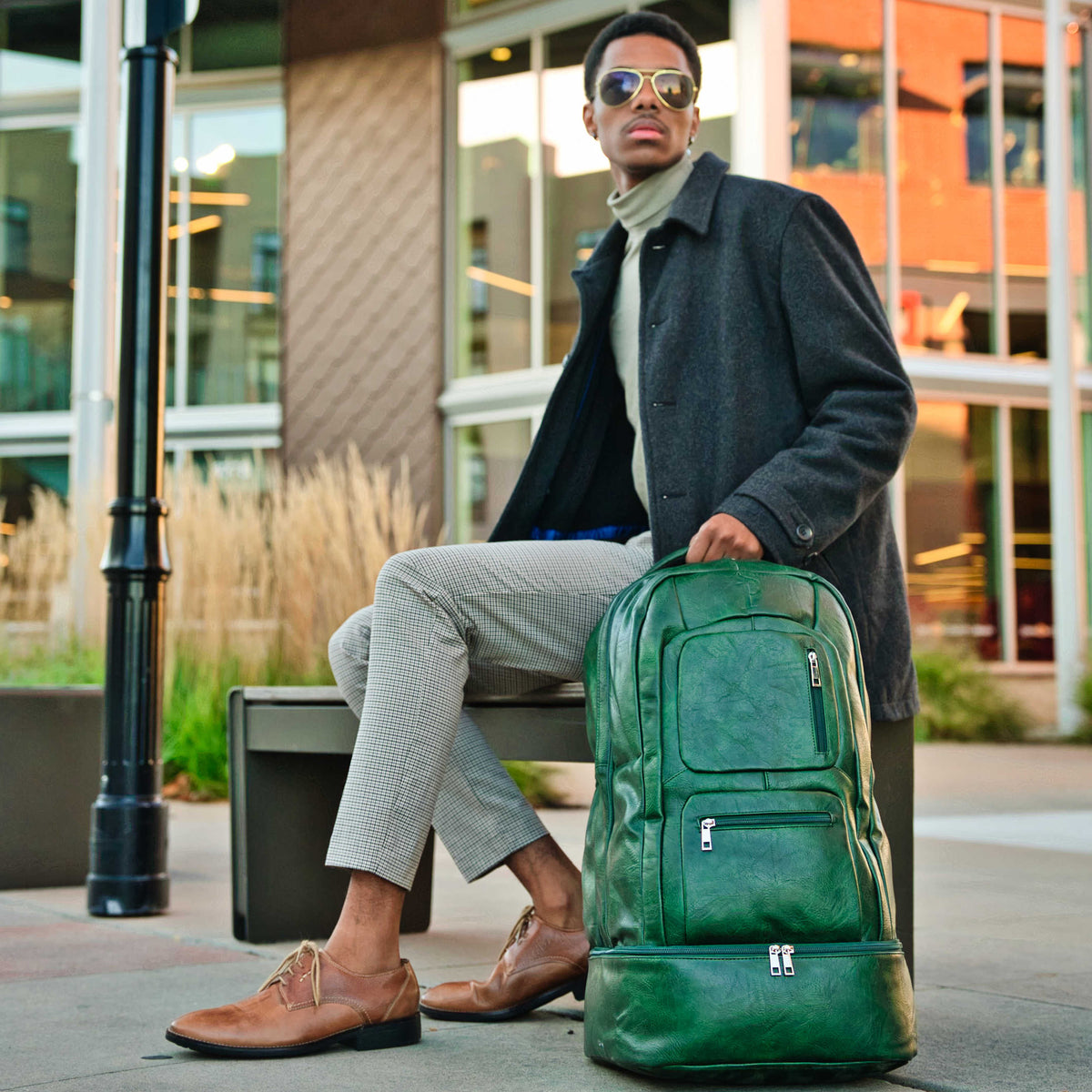 Sole Premise Emerald Green Leather Carry-On Patented Backpack (Only 300 Made) - AVBL MRKT (8)