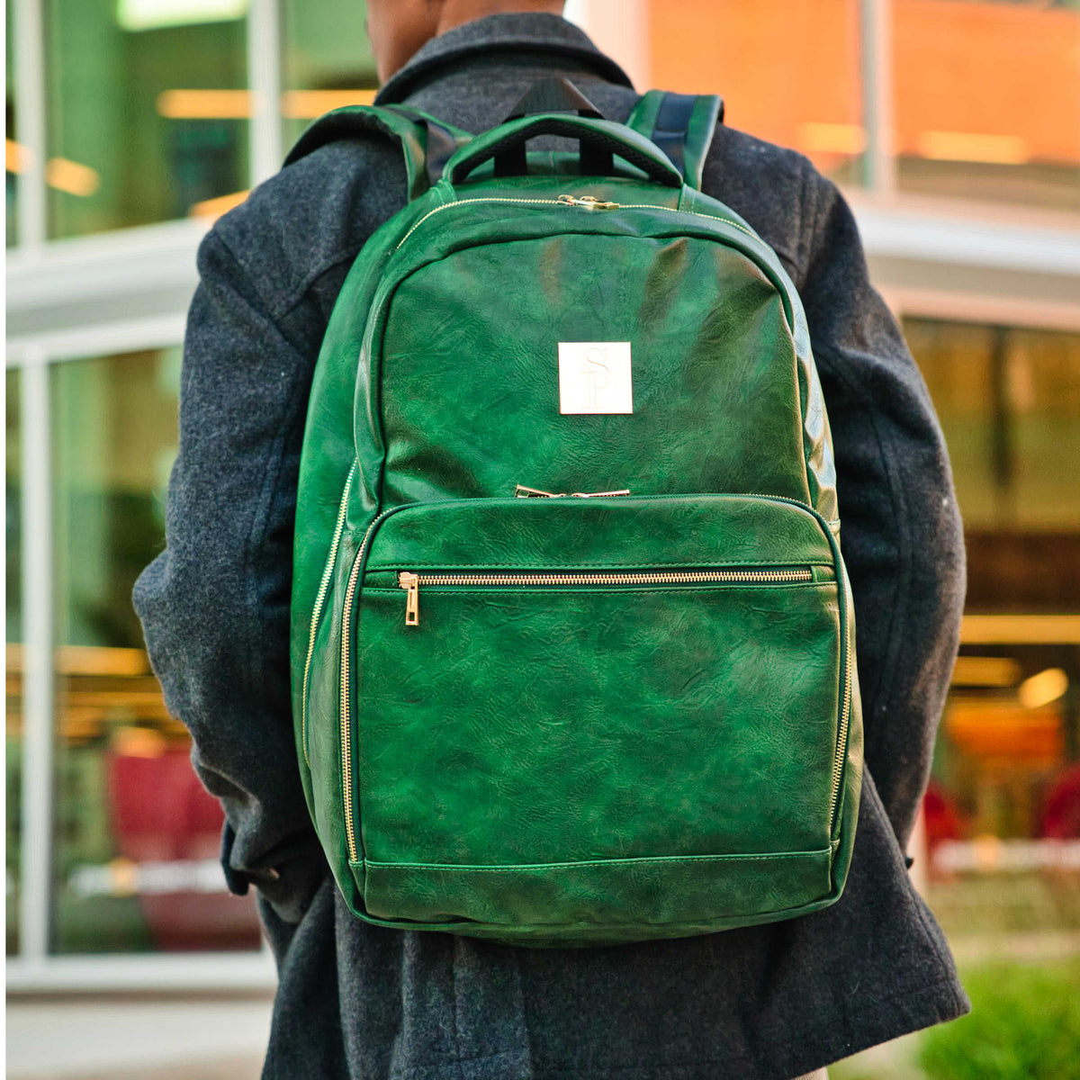 Sole Premise Emerald Green Leather Commuter Bag (XL Design) - AVBL MRKT (2)