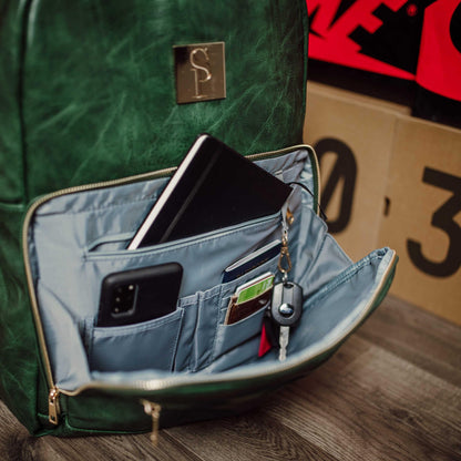 Sole Premise Emerald Green Leather Commuter Bag (XL Design) - AVBL MRKT (8)