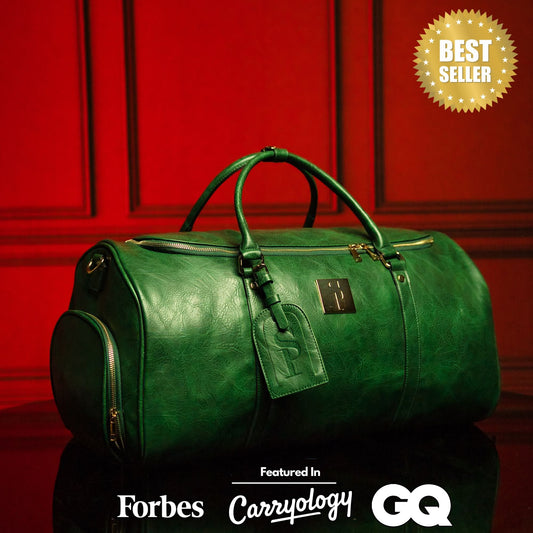 Sole Premise Emerald Green Leather Weekender Duffle Bag - AVBL MRKT (1)