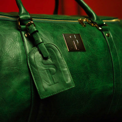 Sole Premise Emerald Green Leather Weekender Duffle Bag - AVBL MRKT (4)