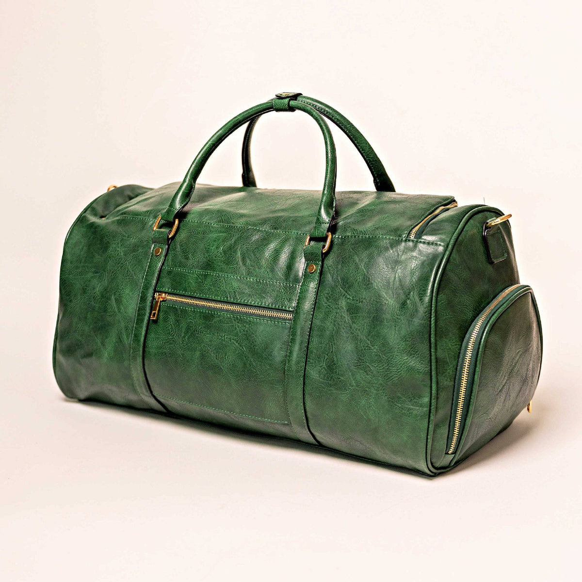 Sole Premise Emerald Green Leather Weekender Duffle Bag - AVBL MRKT (8)