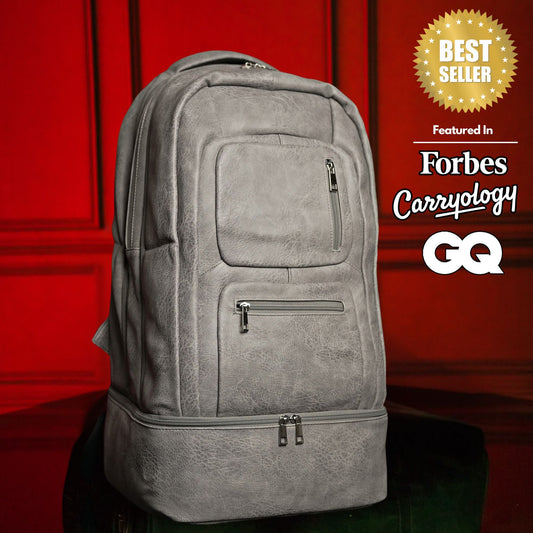 Sole Premise Grey Leather Carry-On Patented Backpack (Only 300 Made) - AVBL MRKT (1)