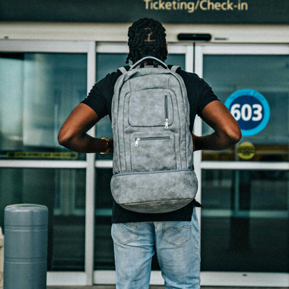 Sole Premise Grey Leather Carry-On Patented Backpack (Only 300 Made) - AVBL MRKT (9)