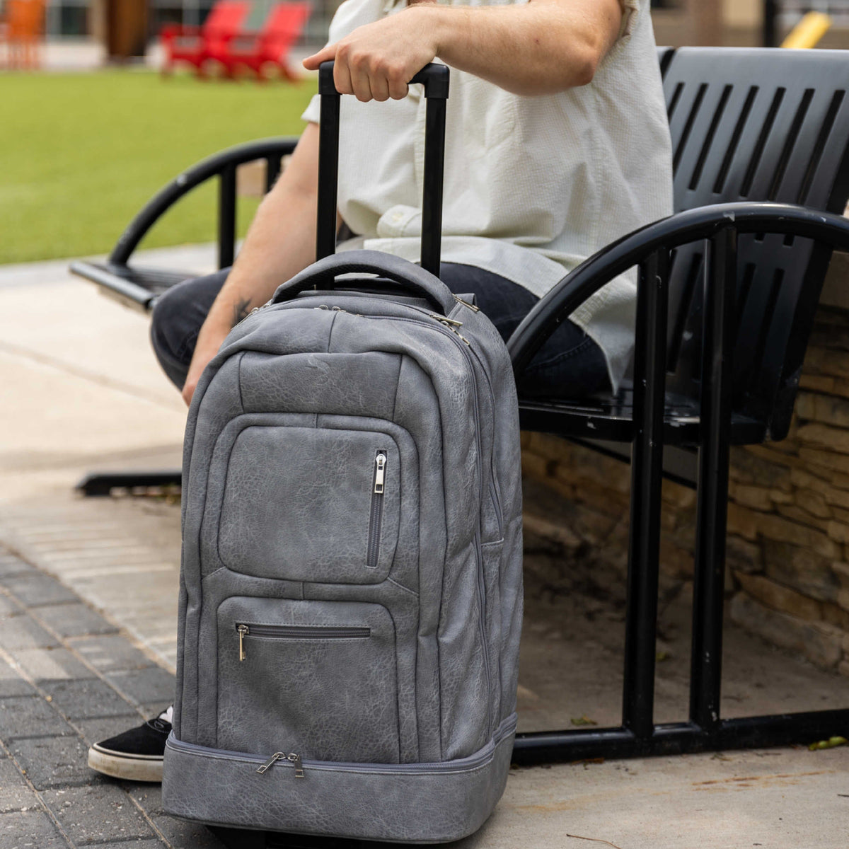Sole Premise Grey Leather Carry-On Roller Bag (Only 150 Made) - AVBL MRKT (3)