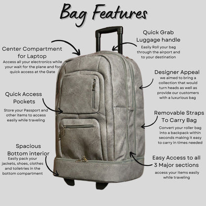 Sole Premise Grey Leather Carry-On Roller Bag (Only 150 Made) - AVBL MRKT (9)