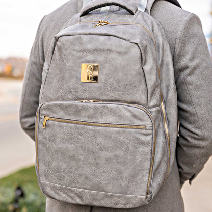 Sole Premise Grey Leather Commuter Bag - AVBL MRKT (5)