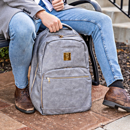 Sole Premise Grey Leather Commuter Bag - AVBL MRKT (9)