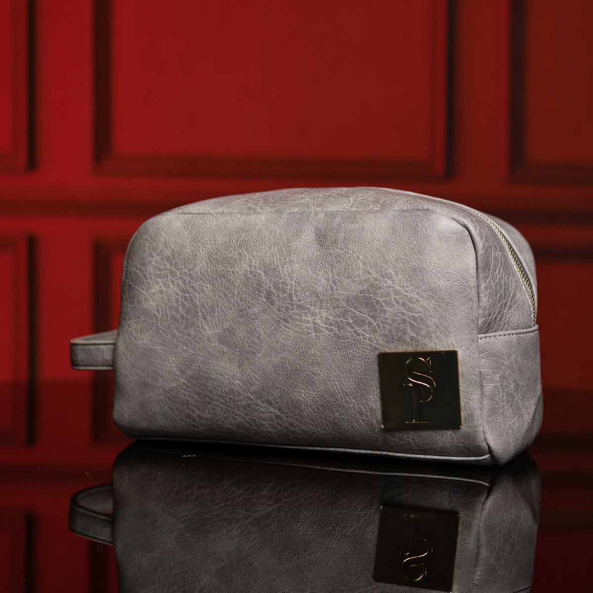 Sole Premise Grey Leather Toiletry Bag - AVBL MRKT (1)