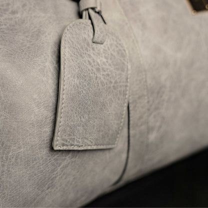Sole Premise Grey Tumbled Leather Weekender Duffle Bag - AVBL MRKT (4)