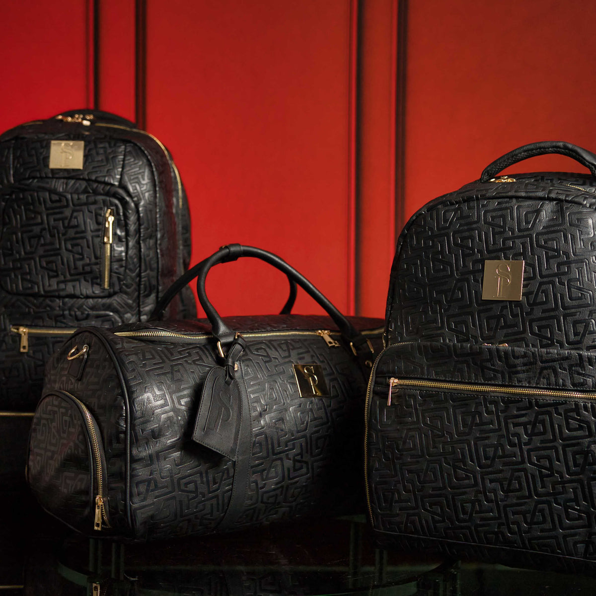 Sole Premise Monogram Leather 3 Bag Set (Signature Backpack, Commuter and Duffle Bag) - AVBL MRKT (1)