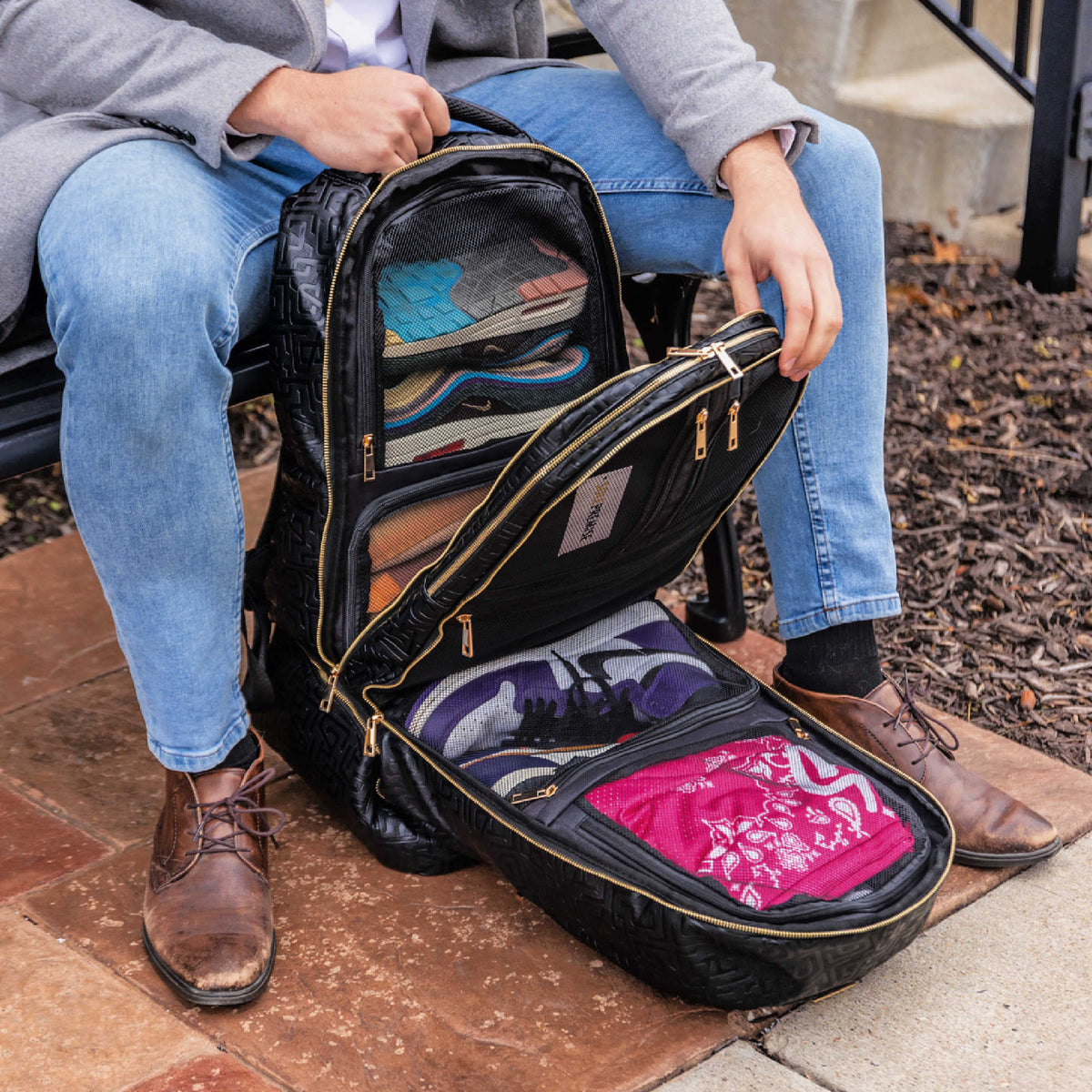 Sole Premise Monogram Leather 3 Bag Set (Signature Backpack, Commuter and Duffle Bag) - AVBL MRKT (8)