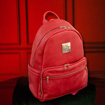 Sole Premise Red Leather Carrier Backpack - AVBL MRKT (1)