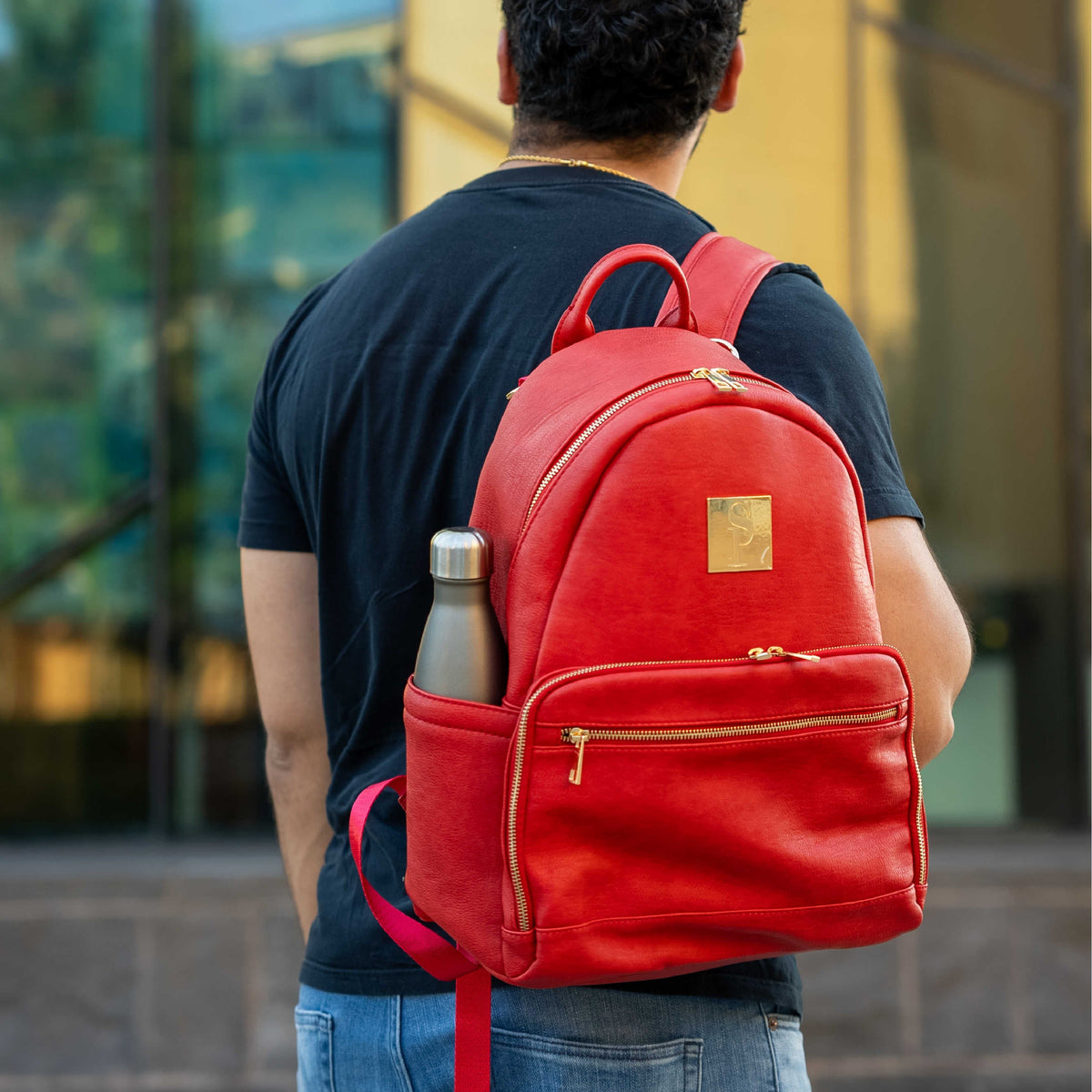 Sole Premise Red Leather Carrier Backpack - AVBL MRKT (2)