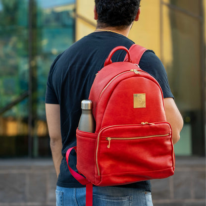 Sole Premise Red Leather Carrier Backpack - AVBL MRKT (2)