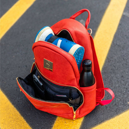 Sole Premise Red Leather Carrier Backpack - AVBL MRKT (4)