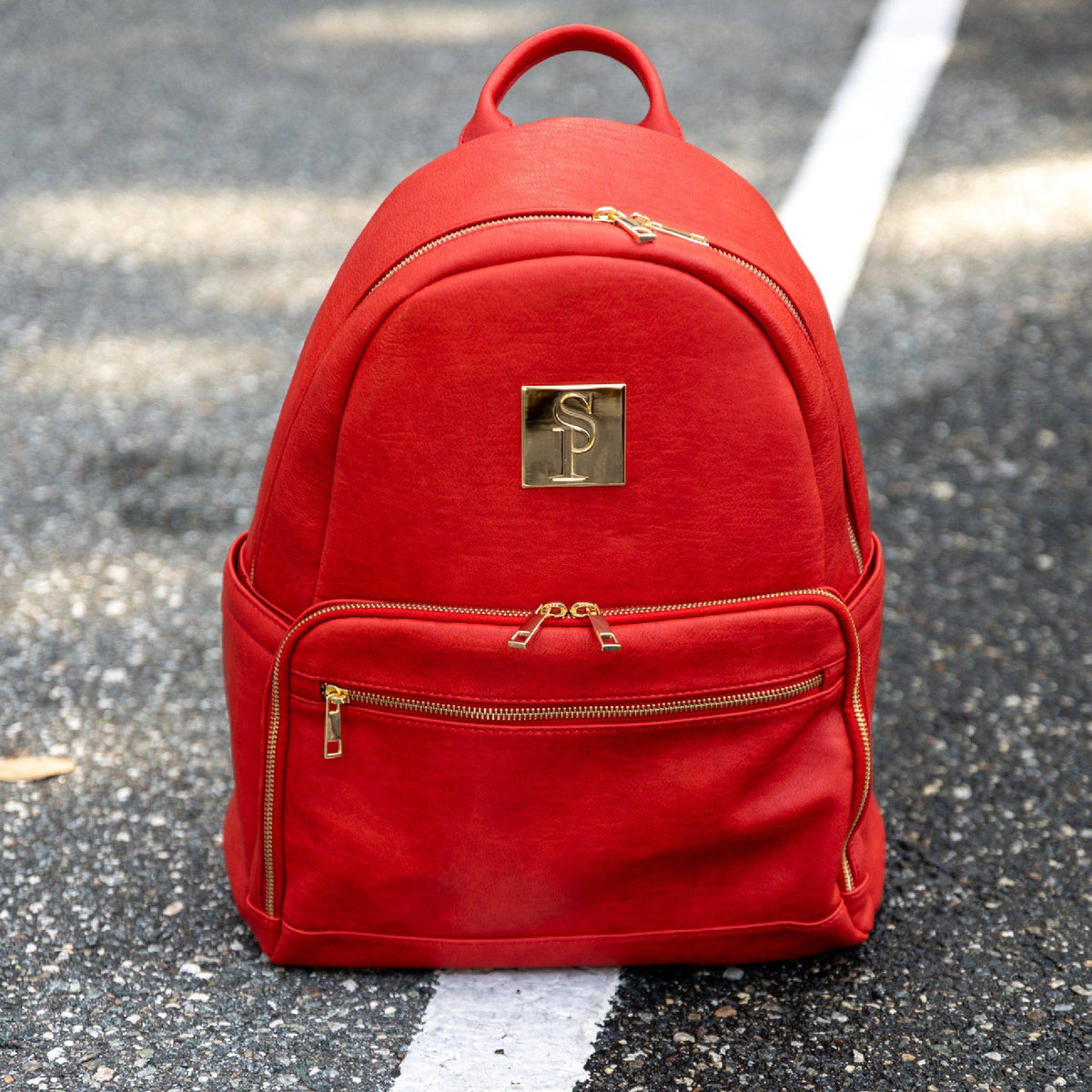 Sole Premise Red Leather Carrier Backpack - AVBL MRKT (7)