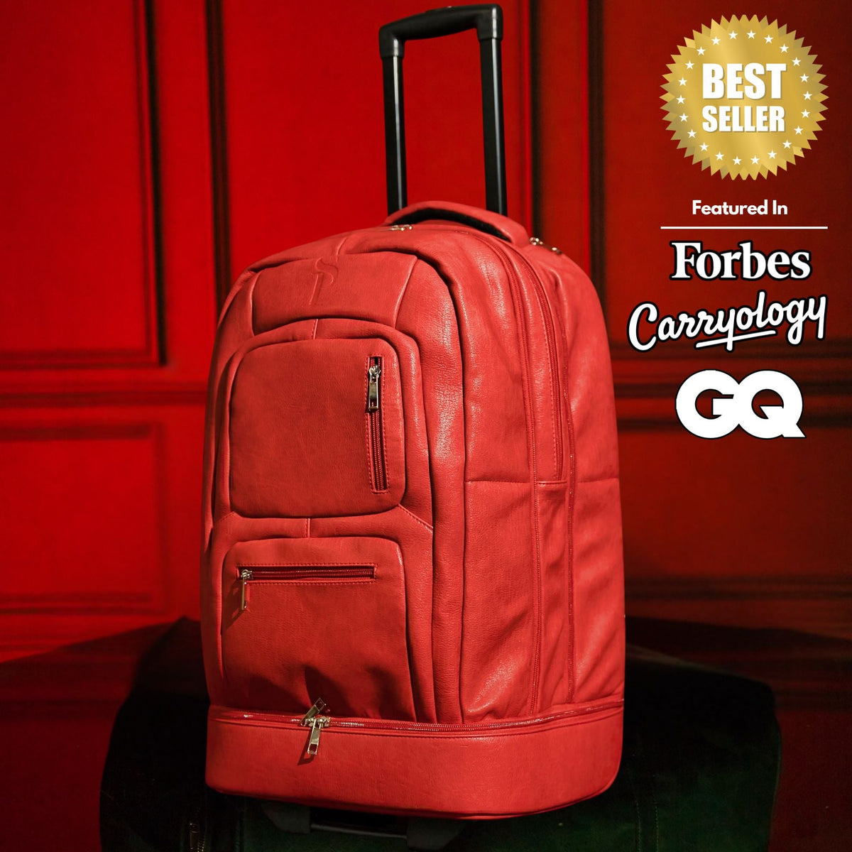 Sole Premise Red Leather Carry-On Roller Bag (Only 150 Made) - AVBL MRKT (1)