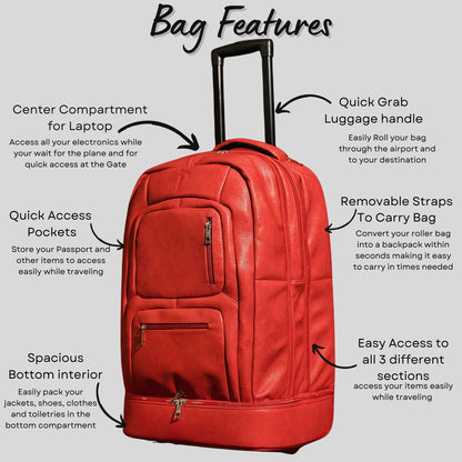Sole Premise Red Leather Carry-On Roller Bag (Only 150 Made) - AVBL MRKT (3)