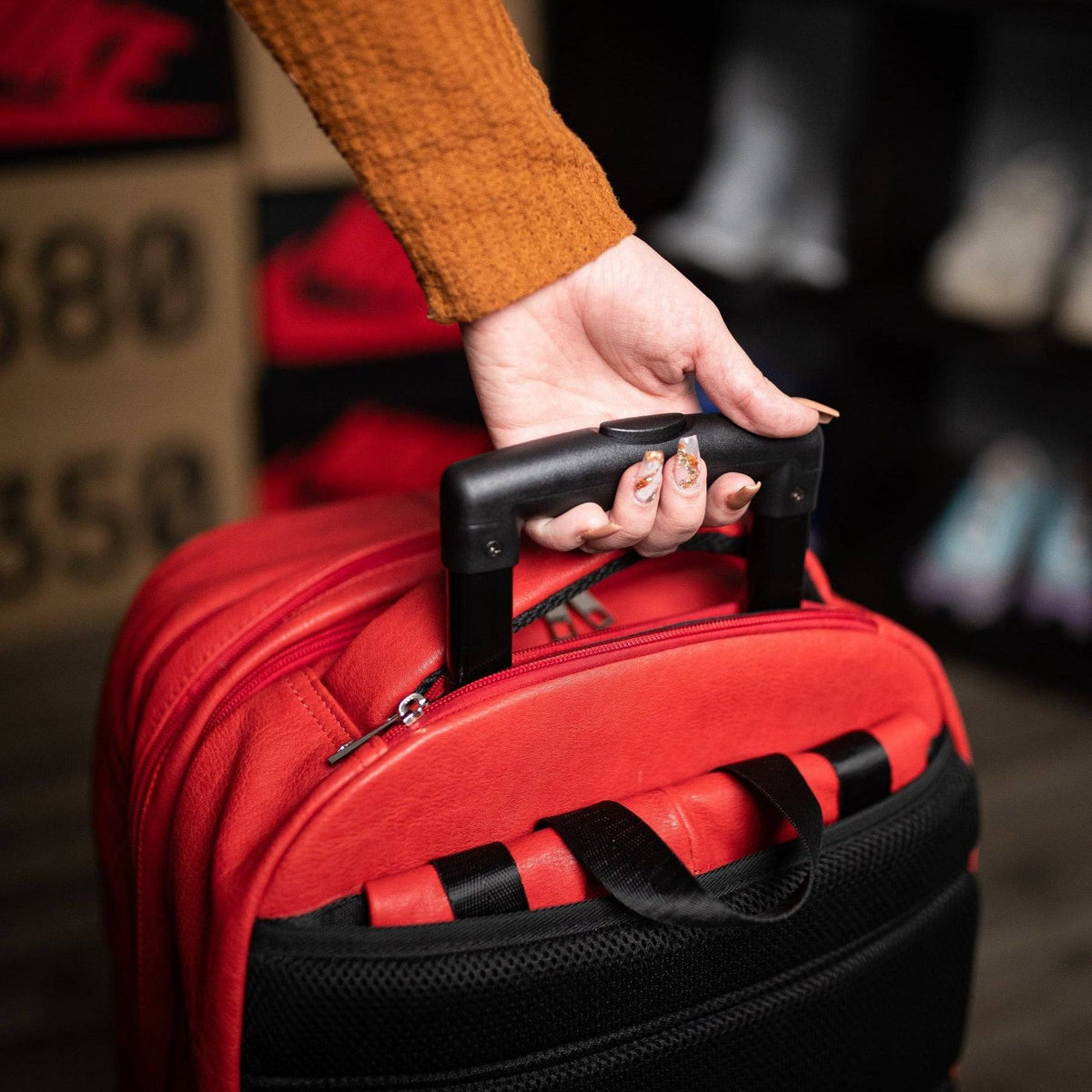Sole Premise Red Leather Carry-On Roller Bag (Only 150 Made) - AVBL MRKT (8)