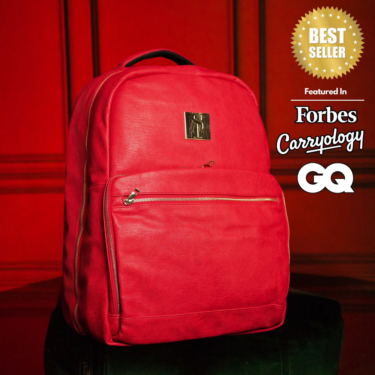 Sole Premise Red Leather Commuter Bag - AVBL MRKT (1)