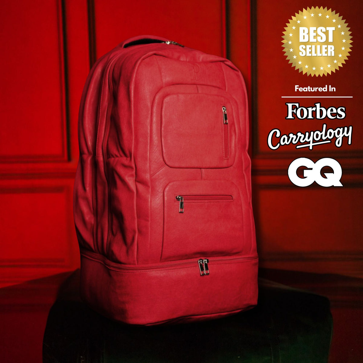 Sole Premise Red Leather Luxury Carry-On Patented Backpack (Only 300 Made) - AVBL MRKT (1)