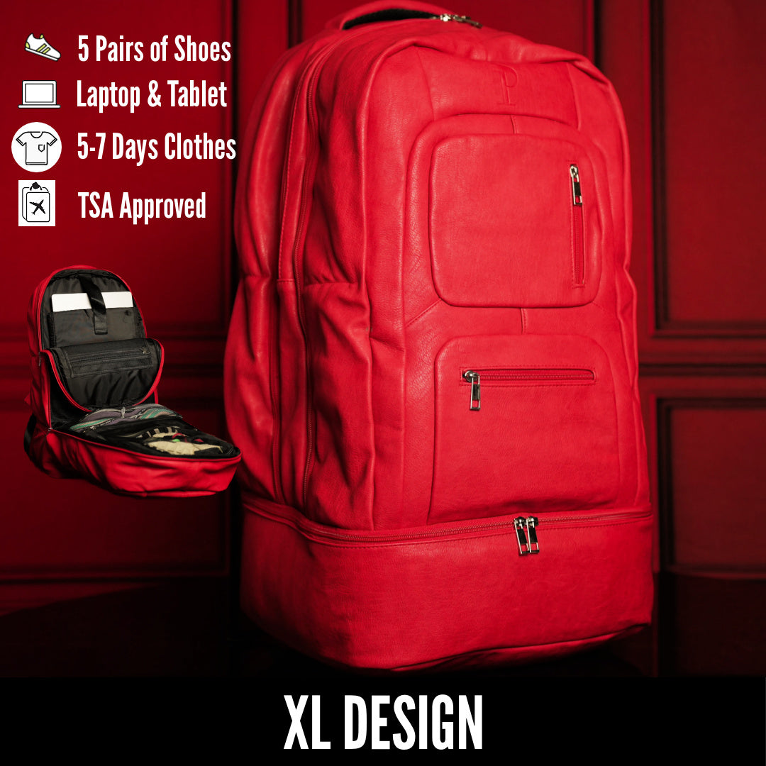 Sole Premise Red Leather Patented Shoe Bag (XL Design) *Holds Size 17 - AVBL MRKT (8)
