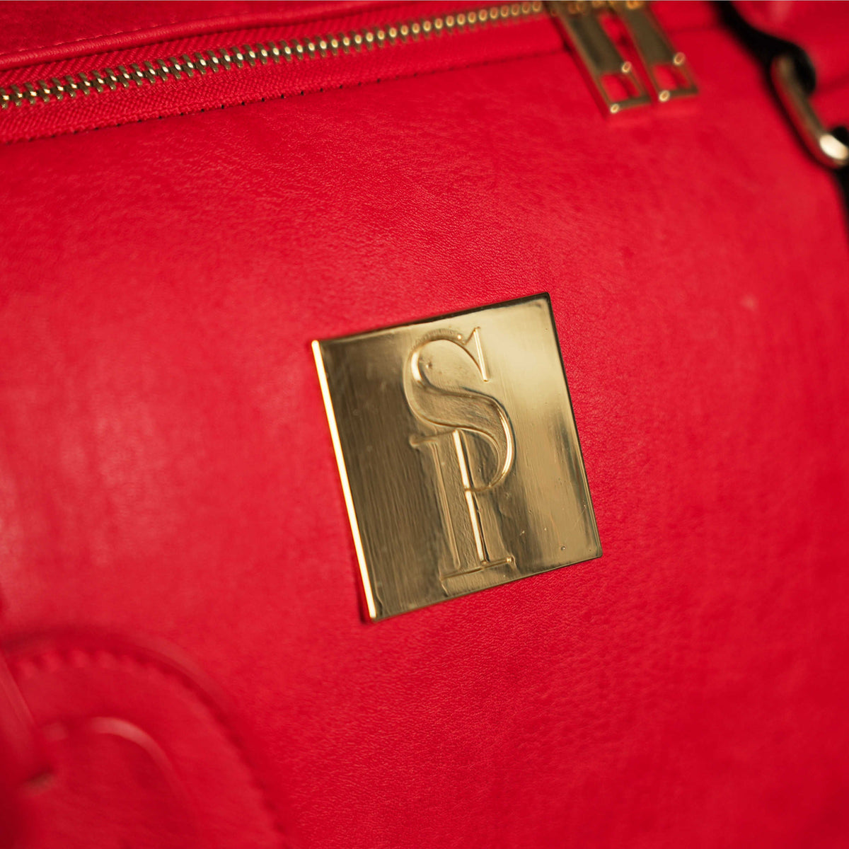 Sole Premise Red Tumbled Leather Weekender Duffle Bag - AVBL MRKT (6)
