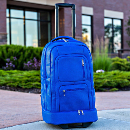 Sole Premise Royal Blue Leather Carry-On Roller Bag (Only 150 Made) - AVBL MRKT (3)