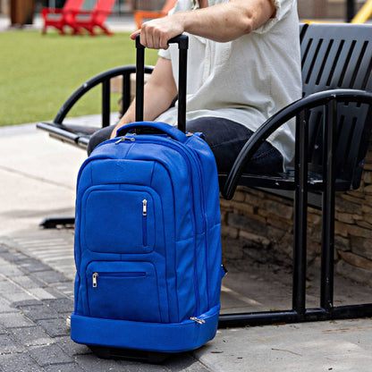 Sole Premise Royal Blue Leather Carry-On Roller Bag (Only 150 Made) - AVBL MRKT (5)