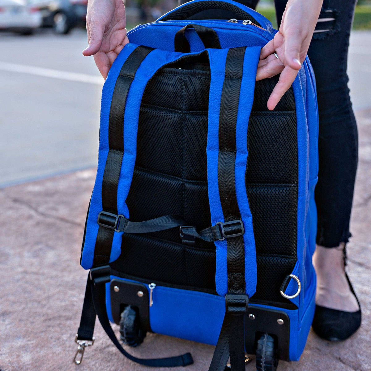 Sole Premise Royal Blue Leather Carry-On Roller Bag (Only 150 Made) - AVBL MRKT (6)