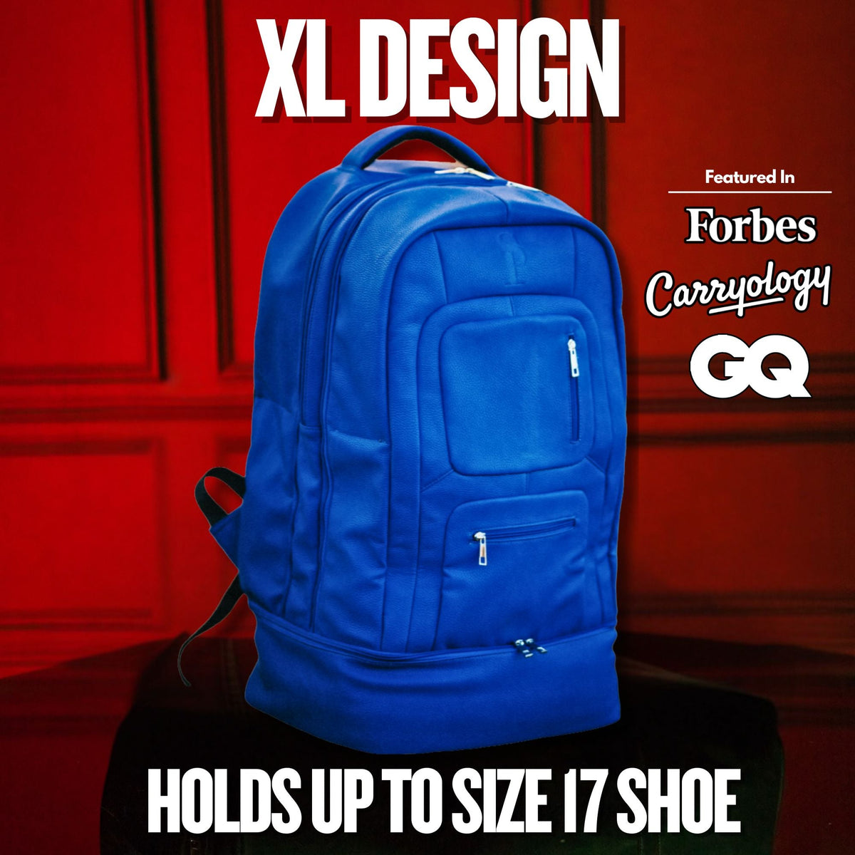 Sole Premise Royal Blue Leather Carryon Bag (XL Design) *Holds Size 17 - AVBL MRKT (1)