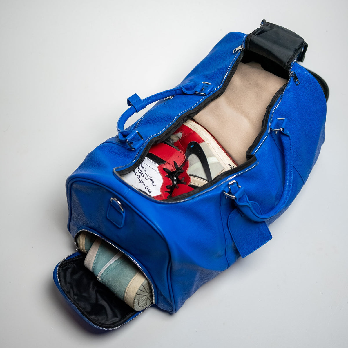 Sole Premise Royal Blue Leather Duffle Bag - AVBL MRKT (2)