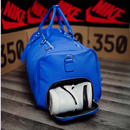 Sole Premise Royal Blue Leather Duffle Bag - AVBL MRKT (3)