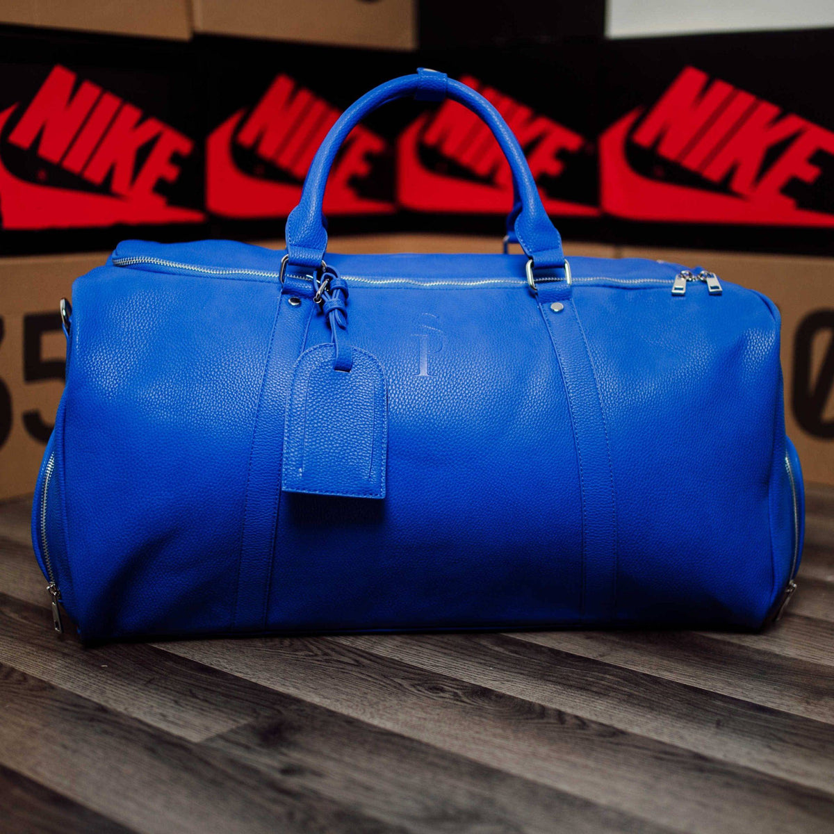 Sole Premise Royal Blue Leather Duffle Bag - AVBL MRKT (5)