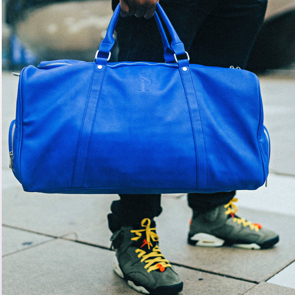 Sole Premise Royal Blue Leather Duffle Bag - AVBL MRKT (6)