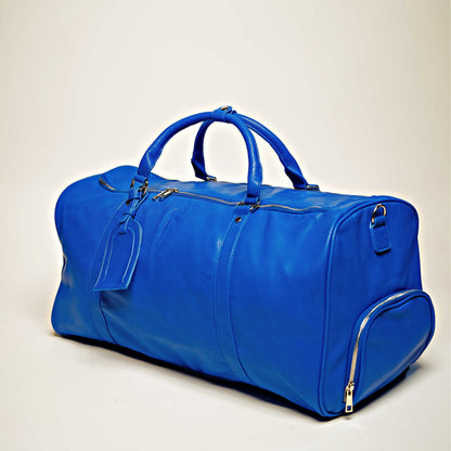 Sole Premise Royal Blue Leather Duffle Bag - AVBL MRKT (8)