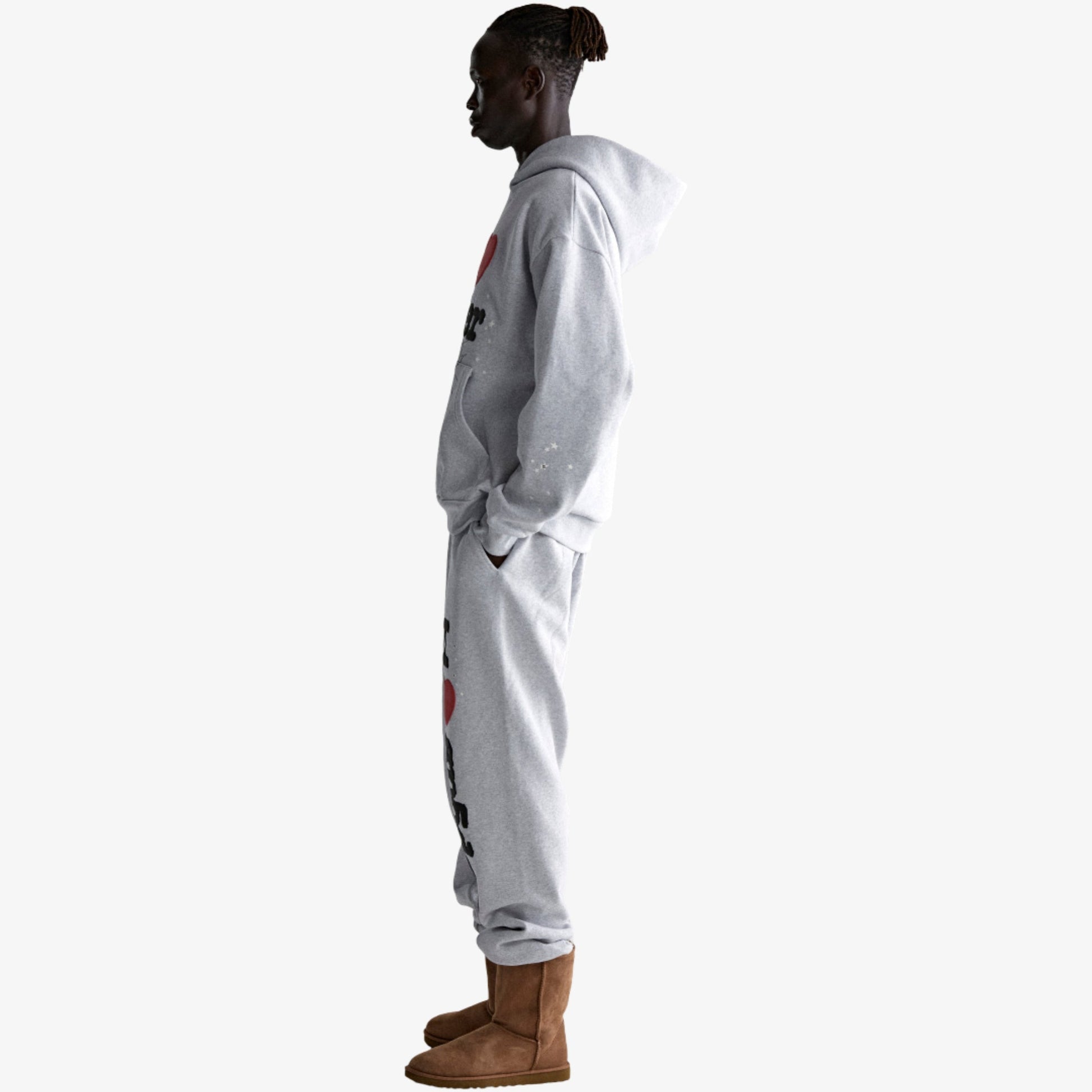 Sp5der 'Souvenir / I Love' Pullover Hoodie Heather Grey (FW24) [SS18FW24HGR] Casual Fashion Hooded Sweater for Unisex Adult Mens Hypebeast - AVBL MRKT (10)