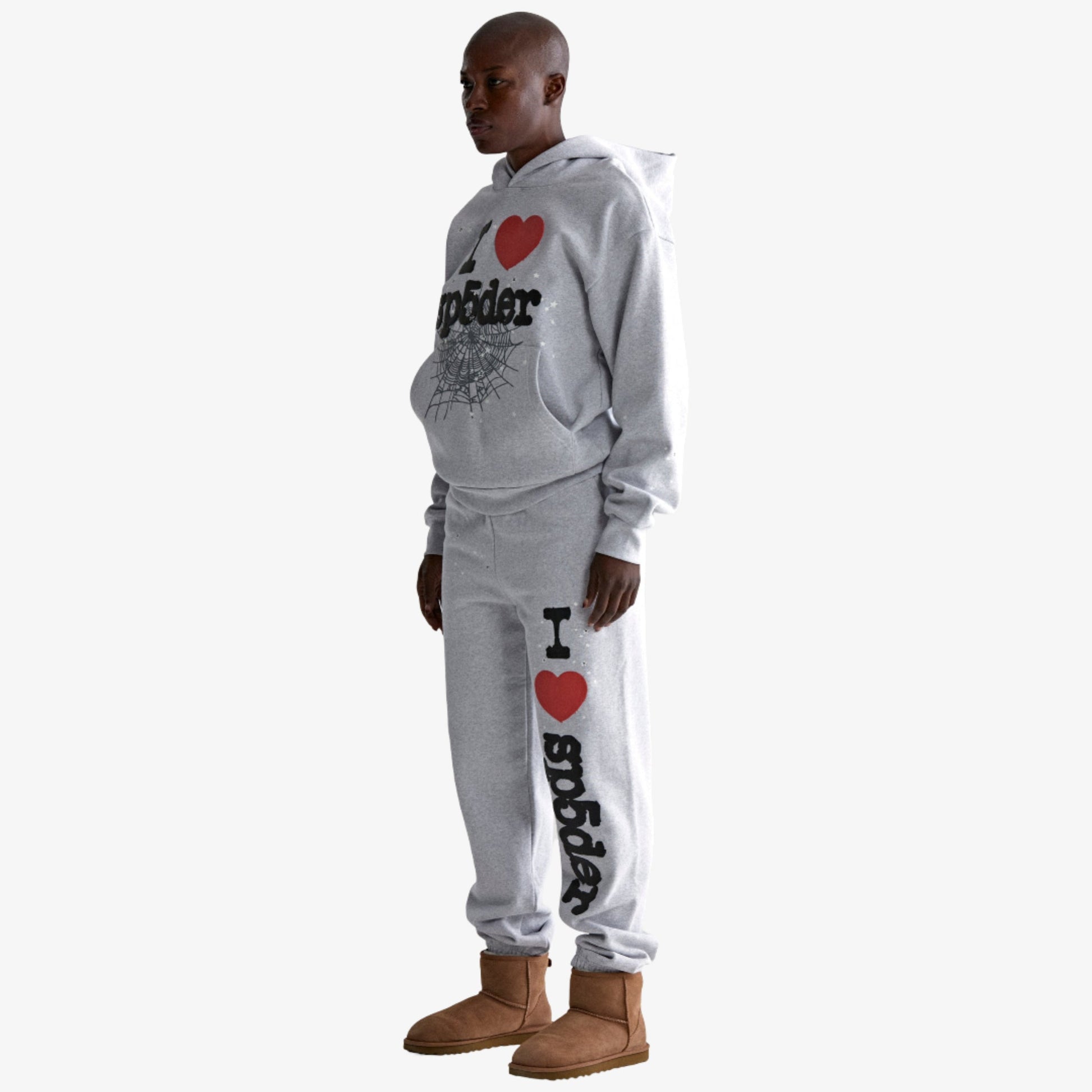 Sp5der 'Souvenir / I Love' Pullover Hoodie Heather Grey (FW24) [SS18FW24HGR] Casual Fashion Hooded Sweater for Unisex Adult Mens Hypebeast - AVBL MRKT (7)