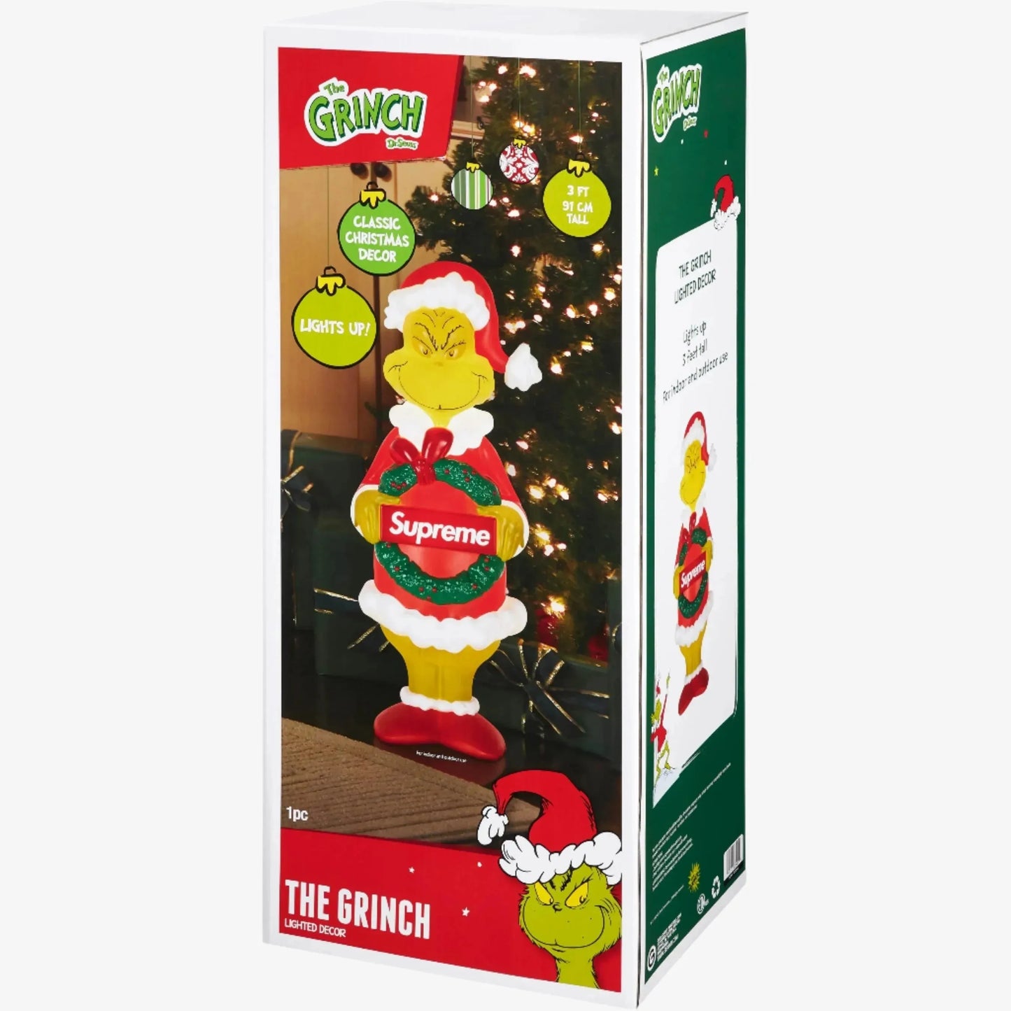 Supreme 3-Foot Lighted Decor 'Grinch' Multicolor (FW24) [883646] Christmas Holiday Decoration for Unisex Adult Mens Womens Kids GS Youth Hypebeast - AVBL MRKT (6)