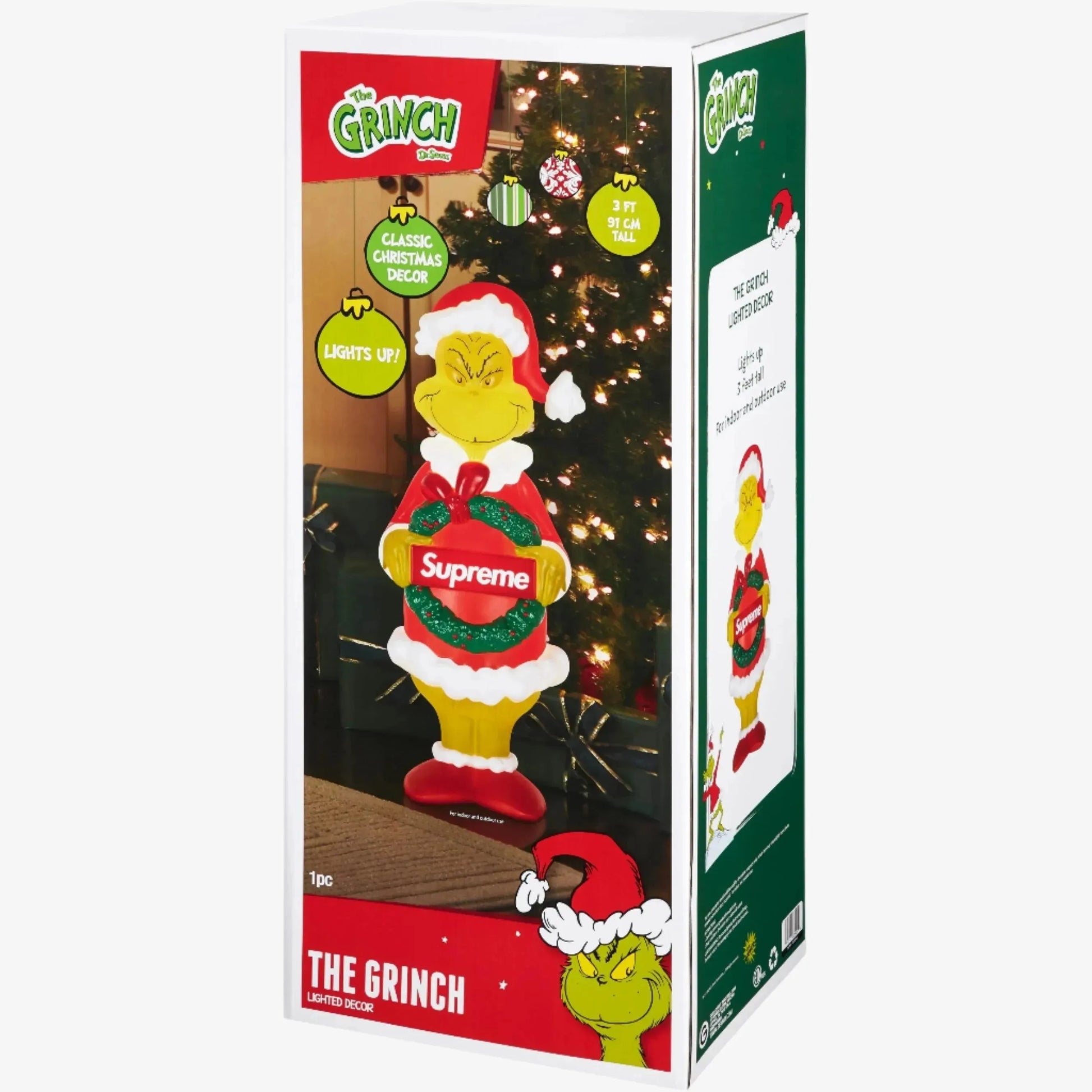 Supreme 3-Foot Lighted Decor 'Grinch' Multicolor (FW24) [883646] Christmas Holiday Decoration for Unisex Adult Mens Womens Kids GS Youth Hypebeast - AVBL MRKT (6)