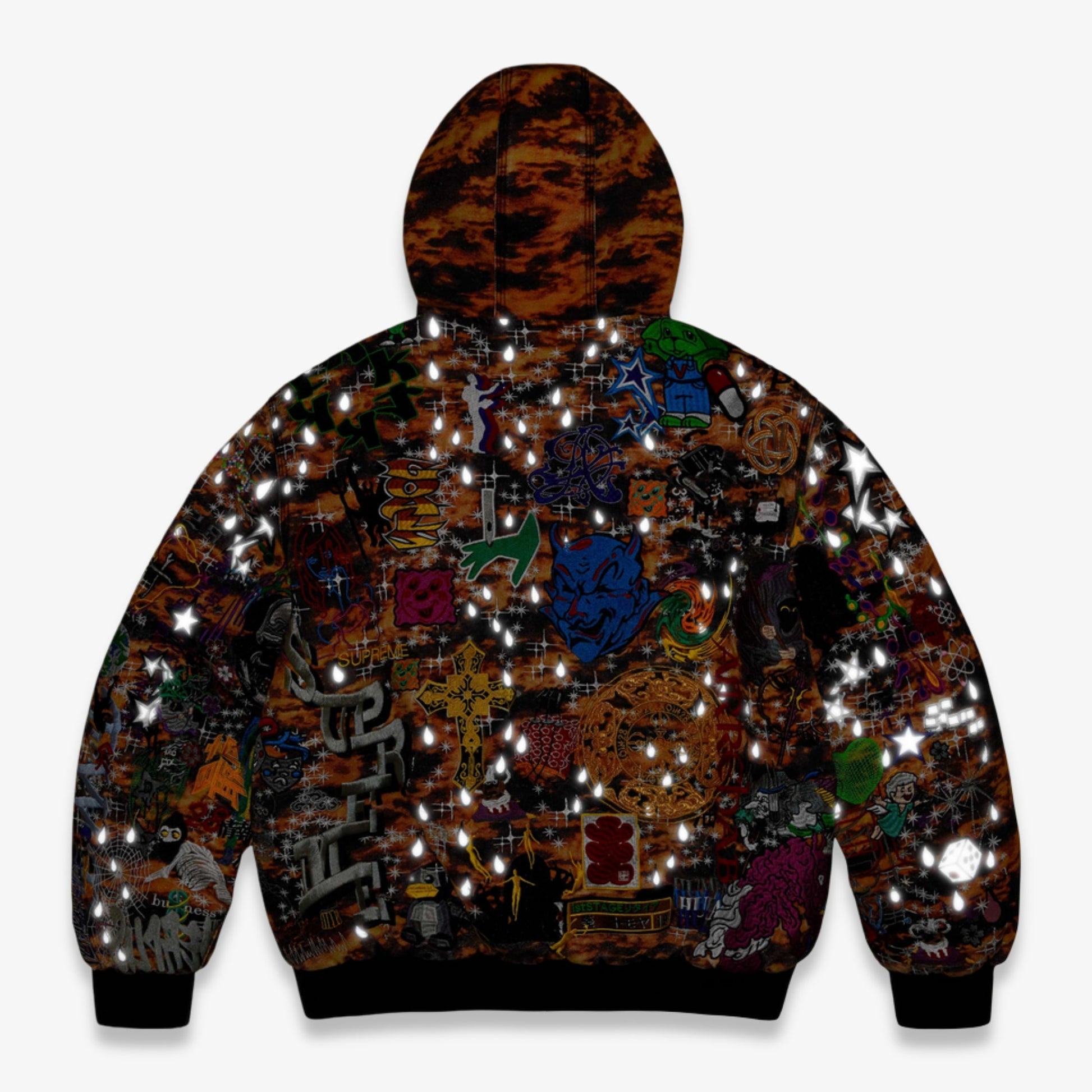 Supreme AOI Embroidered Hooded Work Jacket Flames (SS25) [SS25J71-FLAMES] Casual Fashion Winter Coat for Unisex Adult Mens Hypebeast - AVBL MRKT (5)